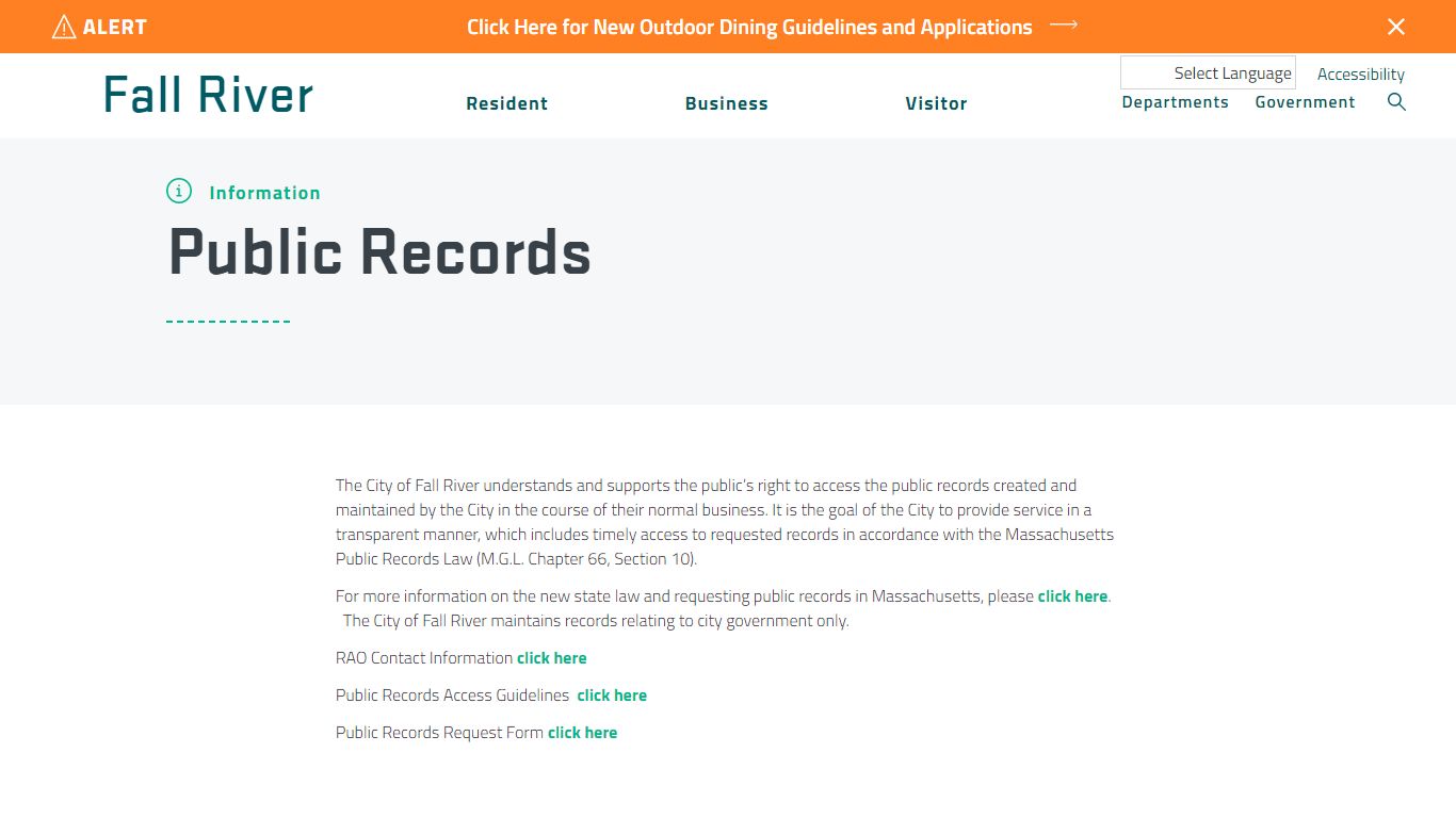 Public Records - Official Municipal Website of the City of ...